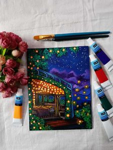 Aesthetic Lamp Landscape Painting