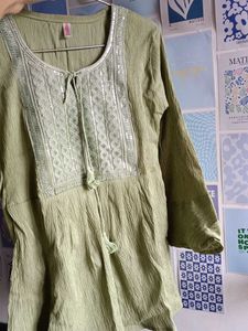 Green Embroidered Top