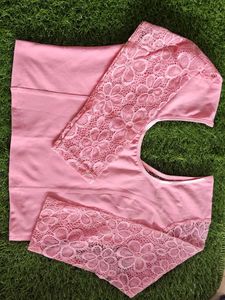 Beautiful Pink Lycra Blouse For Women