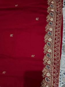 Rani Color Ka Party Wear Suit And Plazo Dupatta