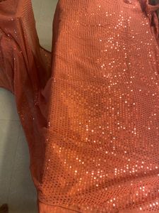 💥sequin saree - coral 💥