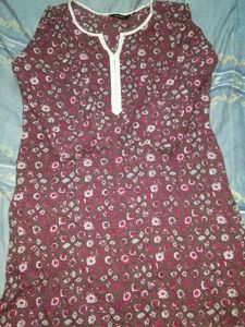 Retro Brown &amp; Pink Floral Print Top
