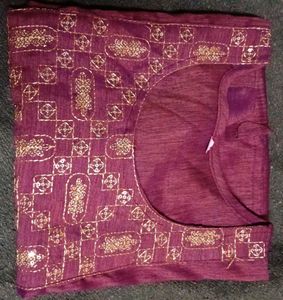 Maroon Embroidered Kurti