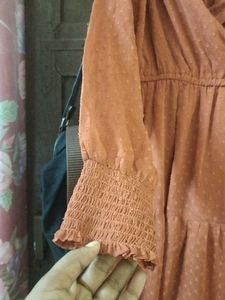Elegant Brown Tiered Dress