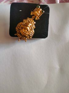 Gold-plated Goddess Lakshmi Earrings