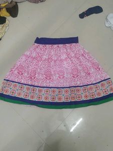 Pink Floral Print Ethnic Skirt