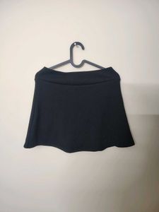 Mini Black Ribbed Skorts