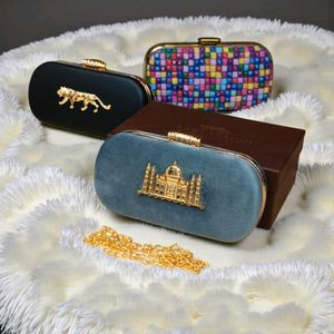 LIMITED EDITION SABYASACHI TAJ CLUTCH* WD BOX