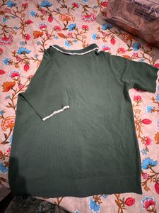 Green Knit Cardigan Top