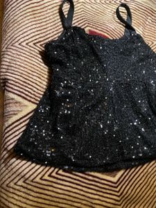 Black Sequin Y2k Cami Top
