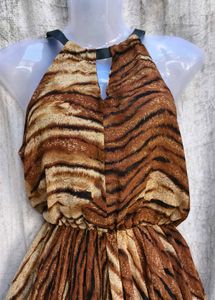 49119. Tiger Print Halter Dress