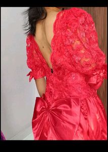 Luxe Bright Red Princess Engagement Gown 👸