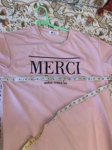Pink Merci Graphic T-Shirt Dress