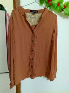 🤎Forever 21 Brand Women Shirt With Back Net Work