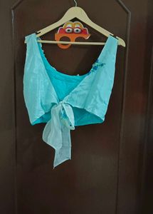 Baby Blue Organza Festive Lehanga