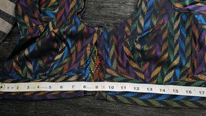 Black cotton blouse with multi color design