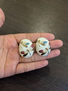 WHITE DRAGON FLY EARRINGS