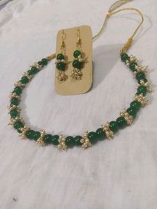 Neckpiece With Earrings , Customisation Available In All Colours