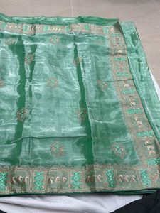 Green Embroidered Saree