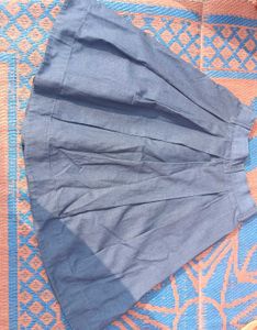 Denim Pleated Skirt