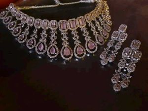 Elegant American Diamond Necklace Se
