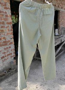 H&amp;m Sage Green Linen Blend Trouser