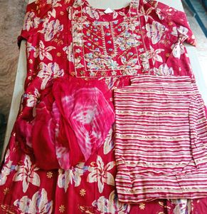 Printed Rayon Kurti Set For Women