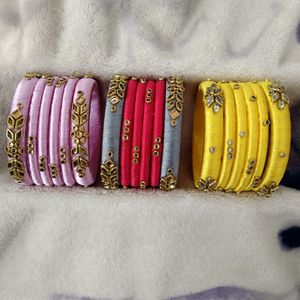 3 Set Combo Handcrafted Silk Thread Bangles