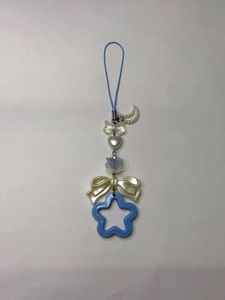 💙 Blue Star & Moon Phone Charm with Pearl Bows 🎀