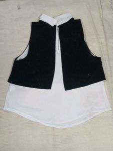 Off White With Black Stylish Top