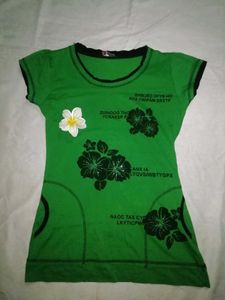Green Floral Graphic Tee