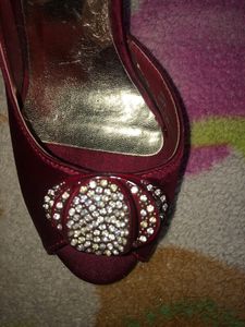 Maroon ,Embellished Heels