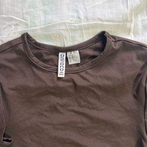Brown Short Sleeve Top
