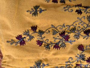 Yellow Embroidered Front Open Kurti