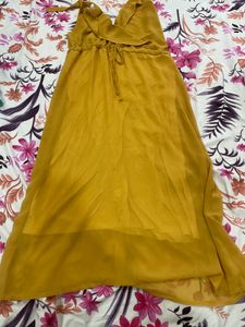 Mustard Unique Belted Dress