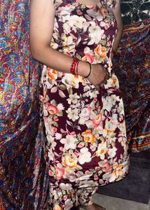 Floral Print pure crepe salwar suit