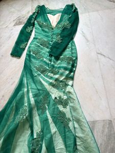 Green Embellished Gown