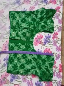 Green Floral Print Blouse