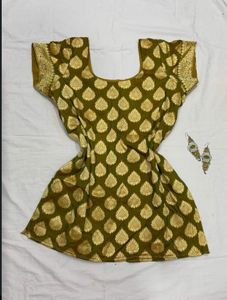 mehendi  green ethnic short kurti