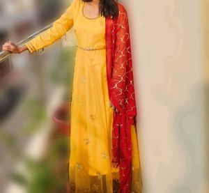 Yellow Georgette Frock