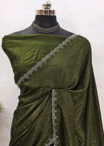 Elegant Green Embellished Saree