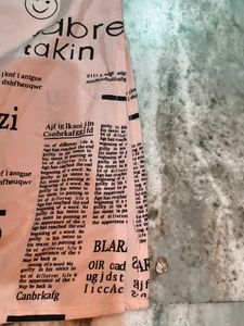 Pink Newspaper Print Dress