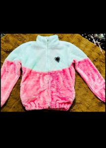 fleece Pastel Plush Zip-Up Jacket never used u