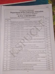 II PUC Chemistry Lab Workbook