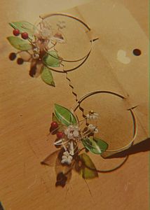 Handmade floral Hoop Earrings