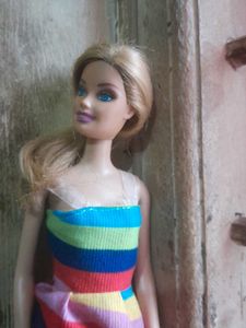 Barbie Doll in Striped Dress