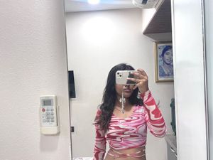 mesh orange tie up crop top