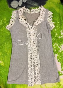 Handmade Lace Trim Tank Top