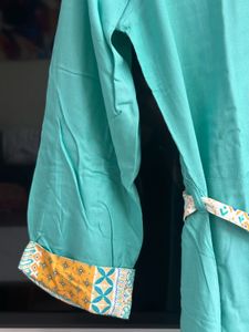 Aqua Shirtdress with Belt Midi
