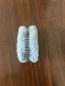 Blue Fuzzy Scrunchie